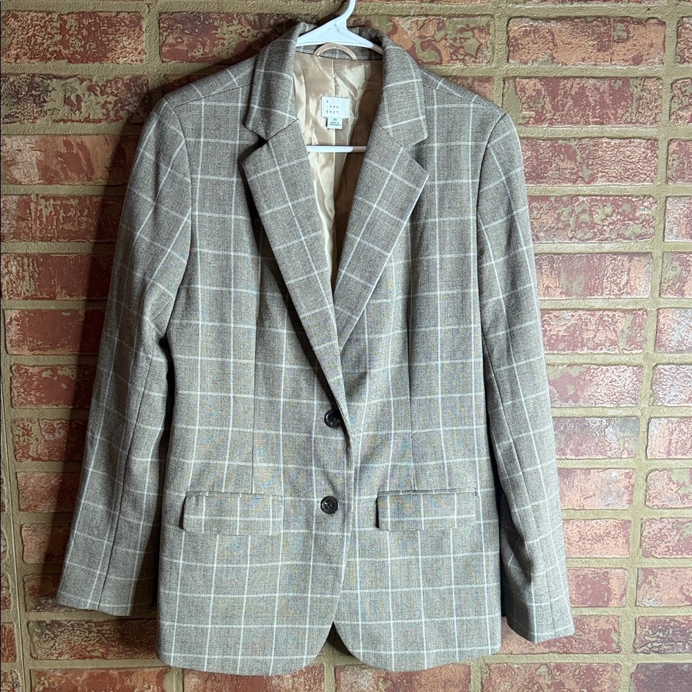 Gray Plaid Blazer A New Day
